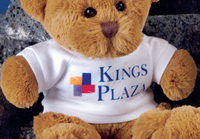 Sample of the 8" Jamie bear wearing a T-Shirt with four-color process printing.