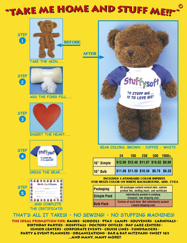 Unstuffed teddy bears. Build and stuff your own teddy bear.